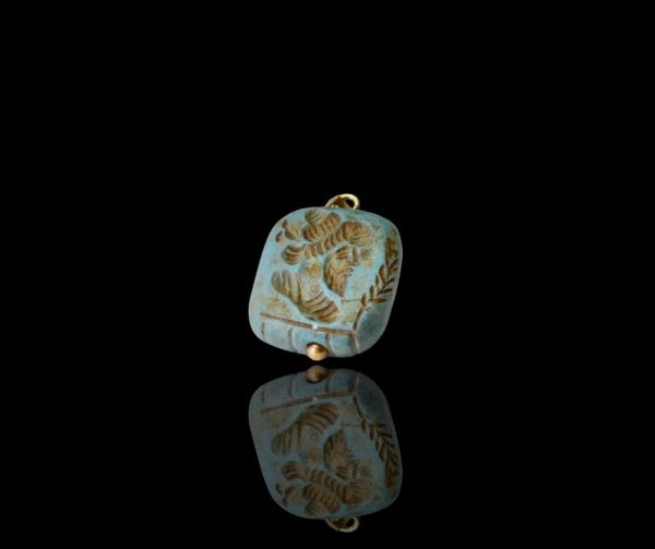 Mesopotamische turkoois hanger, ca. 1500 jaar oud