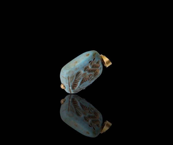 Mesopotamische turkoois hanger, ca. 1500 jaar oud - Afbeelding 3