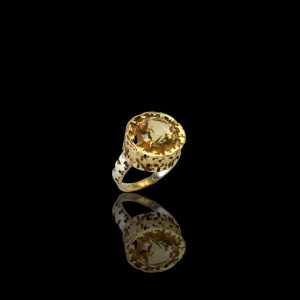 14 krt. Gouden ring ring met citrien