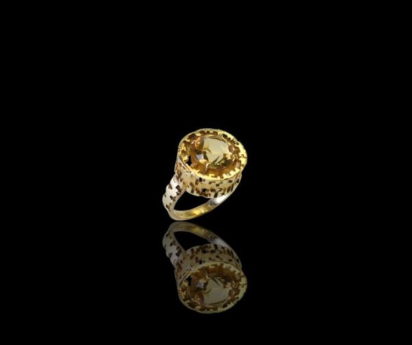 14 krt. Gouden ring ring met citrien