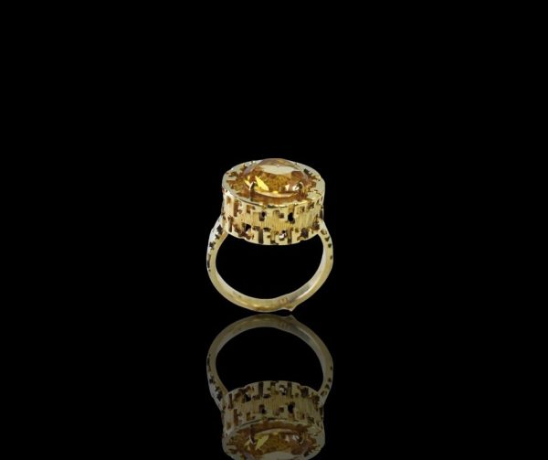 14 krt. Gouden ring ring met citrien - Afbeelding 2