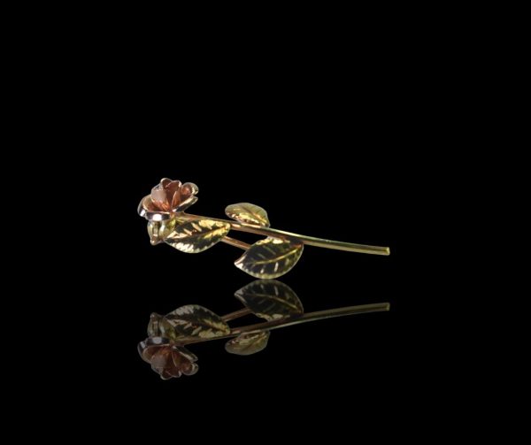 Gouden broche in de vorm van een roos - Afbeelding 2