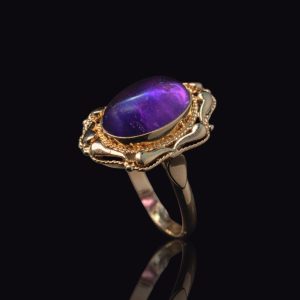 14 krt gouden ring met amethist