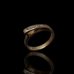 14 krt gouden ring met briljanten