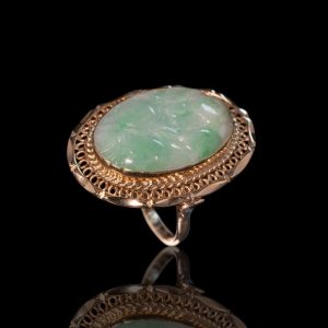 14 krt gouden ring met jade