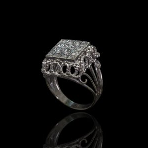18 krt gouden statement ring met 12 briljanten