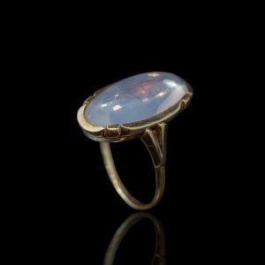 14 krt gouden ring met maansteen