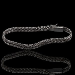 14 krt wit gouden gevlochten armband