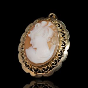 14 krt gouden hanger met camée