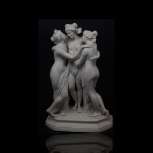 Antieke porseleinen sculptuur ‘De drie gratiën’, Duitsland, circa 1900