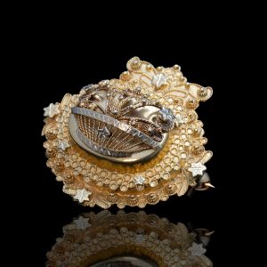 Antieke 14 krt gouden klederdracht broche/hanger